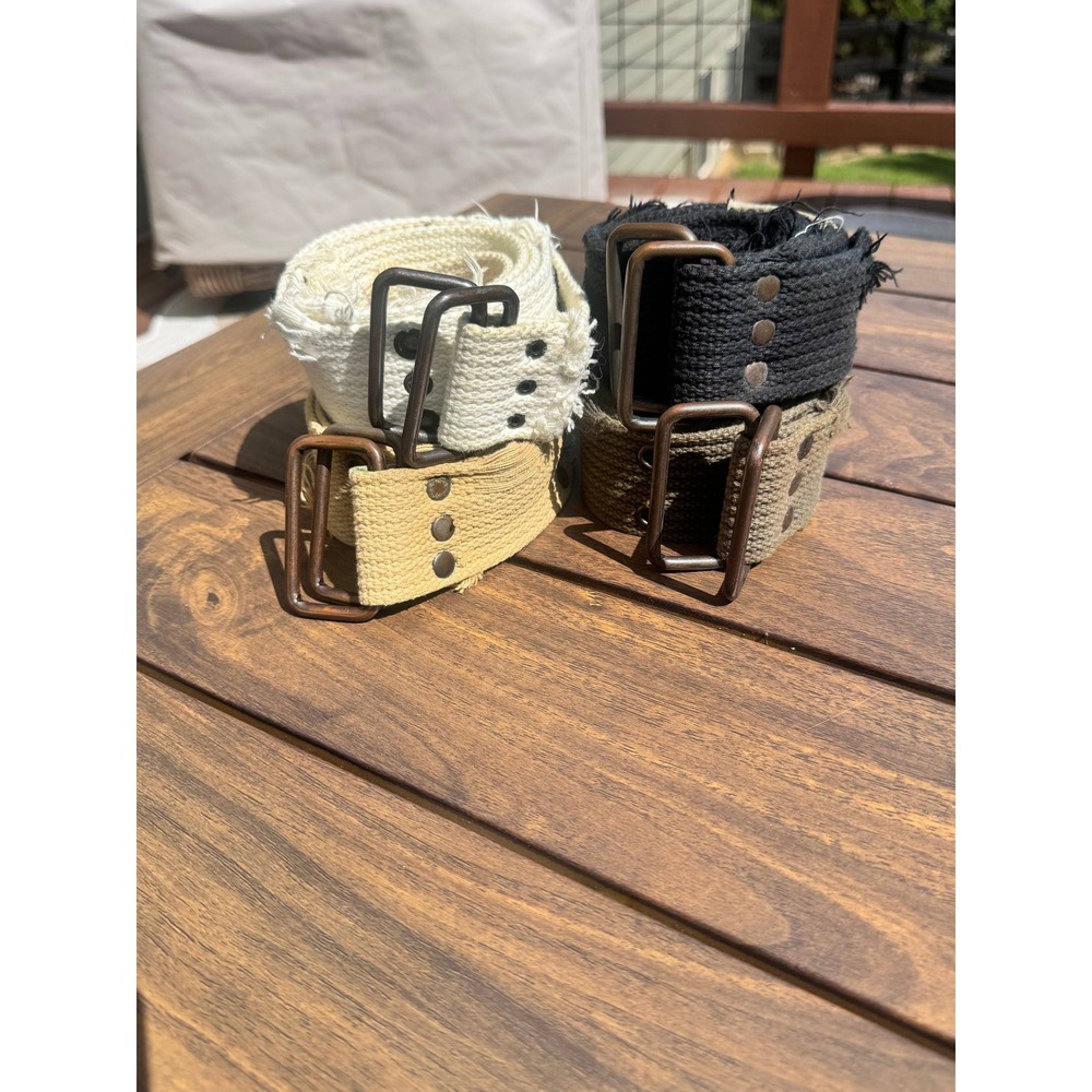 Jetlag Mens Distressed Canvas Web Belts Lot of 4 Military Grommet 54 Inch XL